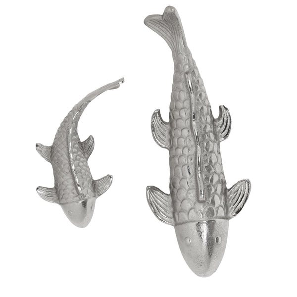 gdf studio Arruda Handmade Aluminum Fish Wall Decor Set of 2 Raw Nickel