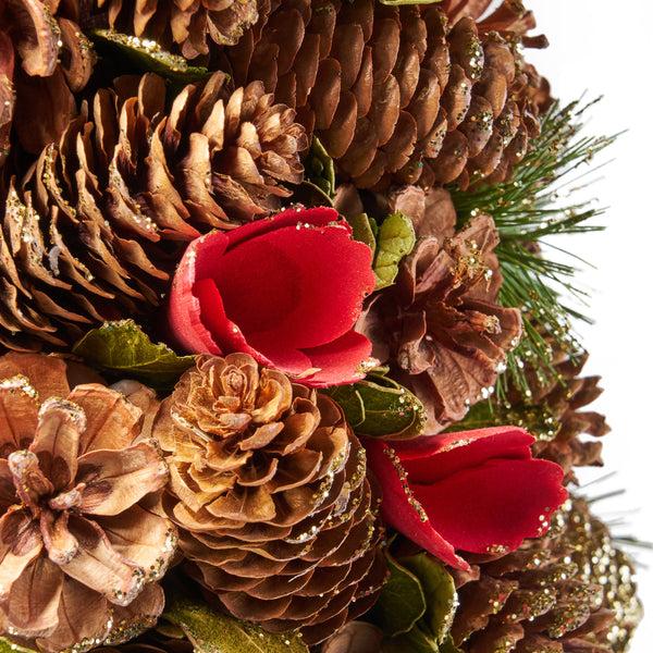 Gdf Studio Artificial Pre Decorated Pinecone And Glitter Tabletop Christmas Tree