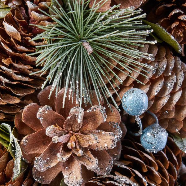 Gdf Studio Artificial Pre Decorated Pinecone And Glitter Tabletop Christmas Tree