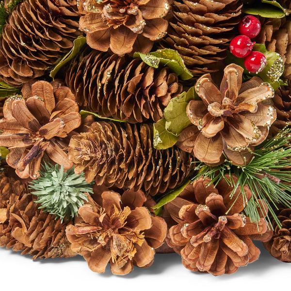 Gdf Studio Artificial Pre Decorated Pinecone And Glitter Tabletop Christmas Tree