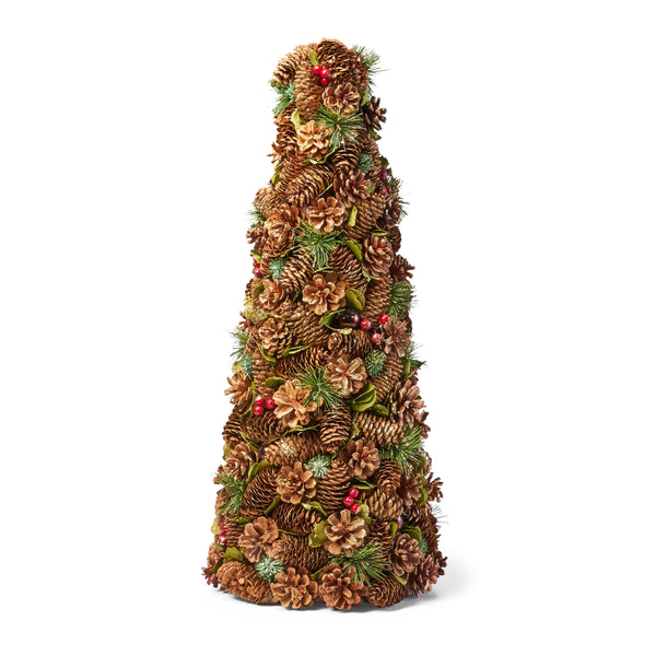 gdf studio Artificial Pre Decorated Pinecone and Glitter Tabletop Christmas Tree