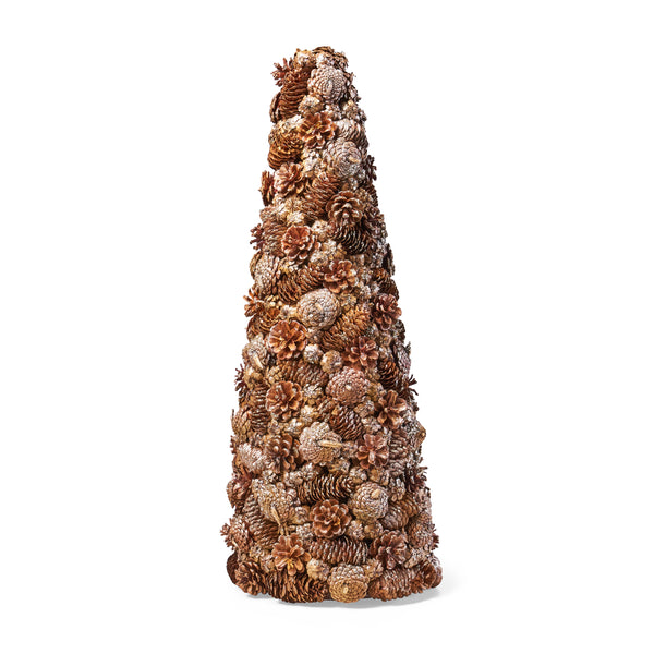 gdf studio Artificial Pre Decorated Pinecone and Glitter Tabletop Christmas Tree