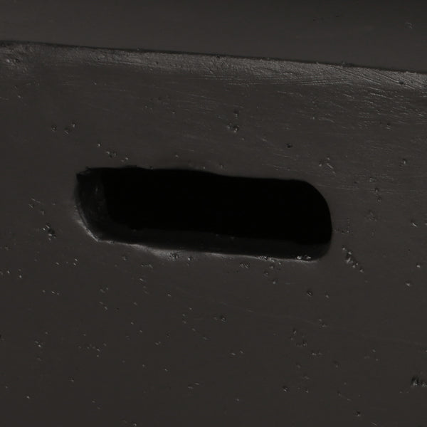 Gdf Studio Aruda Outdoor Lightweight Concrete Wood Burning Square Fire Pit Dark Gray