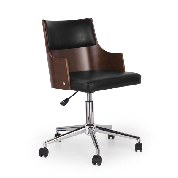 Gdf Studio Arvilla Mid-Century Modern Upholstered Swivel Office Chair