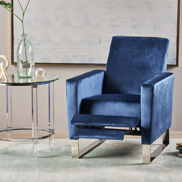 Gdf Studio Arvin Modern Push Back High Leg Recliner With Stainless Steel Legs