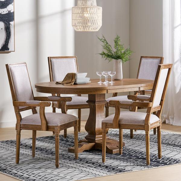 Gdf Studio Ashlyn French Country Wood 5-Piece Expandable Dining Set