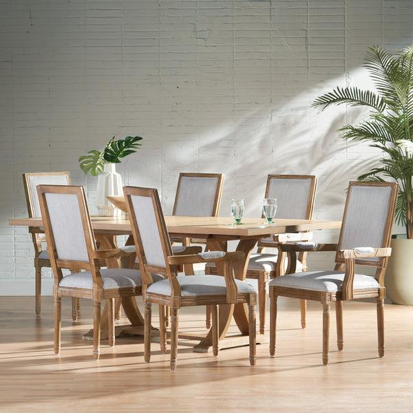 gdf studio Ashlyn French Country Wood 7-Piece Expandable Dining Set