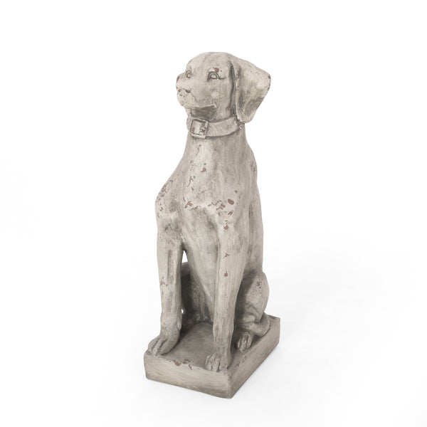 Gdf Studio Ashtabula Outdoor Dog Garden Statue Antique White
