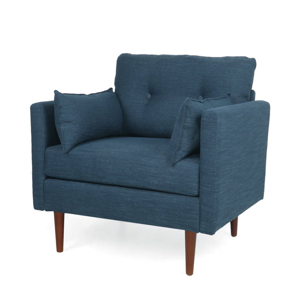 Gdf Studio Ashuelot Mid Century Modern Fabric Tufted Club Chair With Accent Pillows