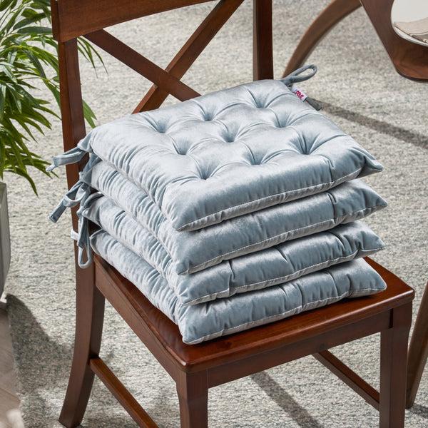 Gdf Studio Asma Tufted Velvet Dining Chair Cushion Pads (Set Of 4)