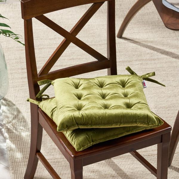 Gdf Studio Asma Tufted Velvet Dining Chair Cushion Pads (Set Of 2)