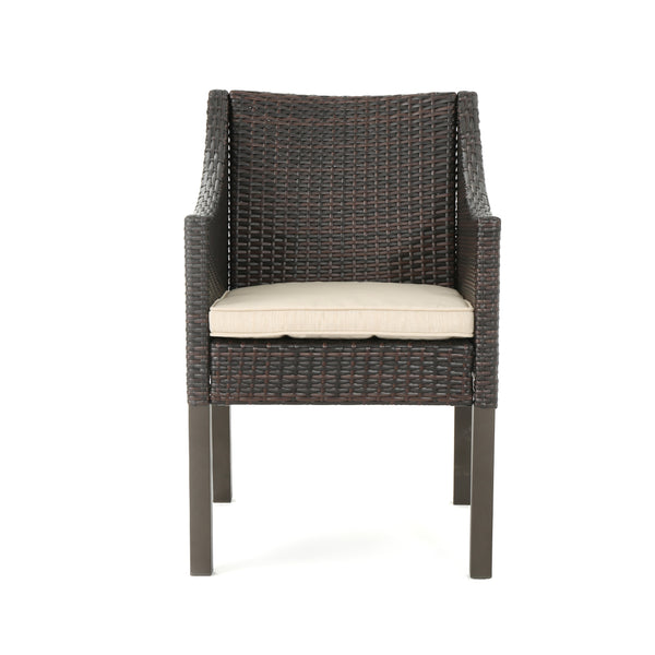 Gdf Studio Aspen Outdoor Wicker Dining Chairs With Water Resistant Cushions (Set Of 4)