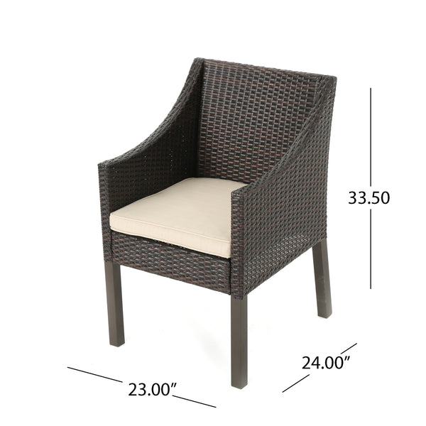 Gdf Studio Aspen Outdoor Wicker Dining Chairs With Water Resistant Cushions (Set Of 4)
