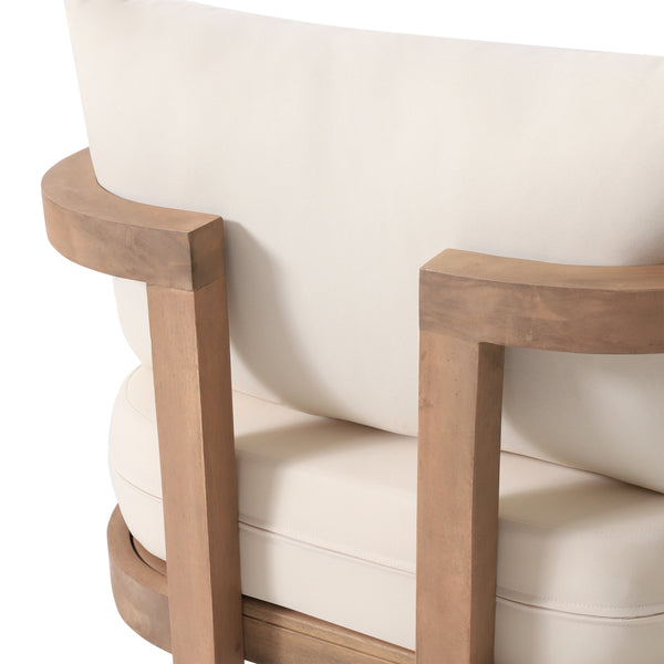 Gdf Studio Aston Outdoor Acacia Wood Club Chair With Cushions