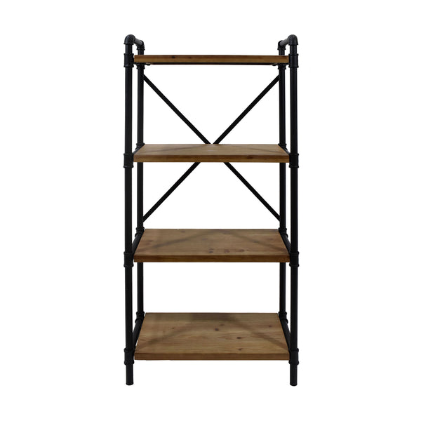 gdf studio Astrid Industrial Pipe Design 4-Shelf Etagere Bookcase