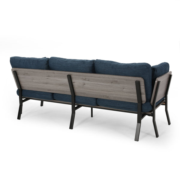 Gdf Studio Athea Mid-Century Modern 3 Seater Wood Frame Sofa