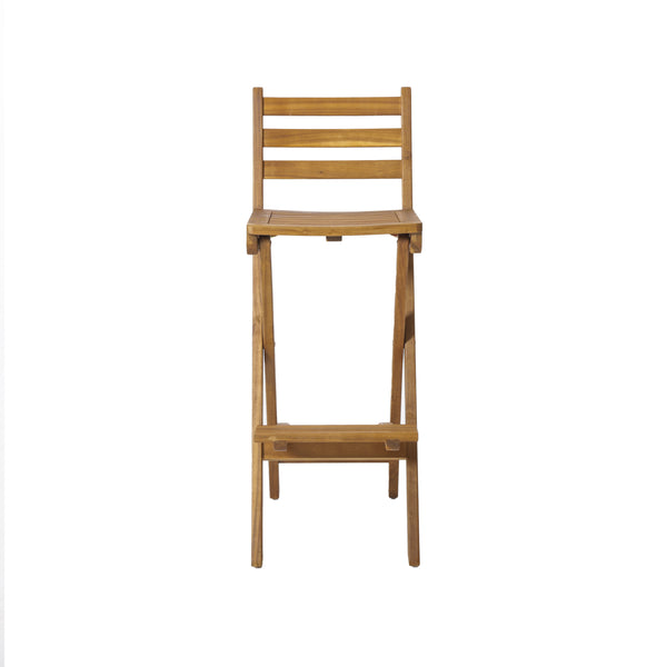 Gdf Studio Atlantic Outdoor 30-Inch Foldable Acacia Wood Bar Stool