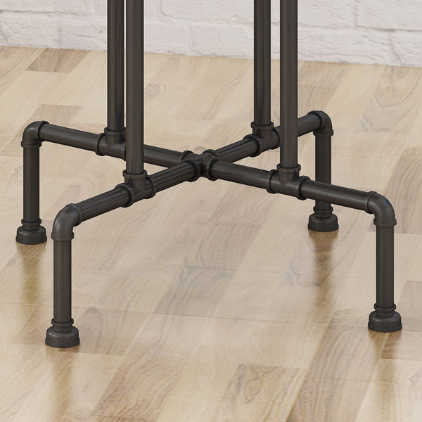 Gdf Studio Atmos Industrial Faux Wood Bar Table Dark Brown