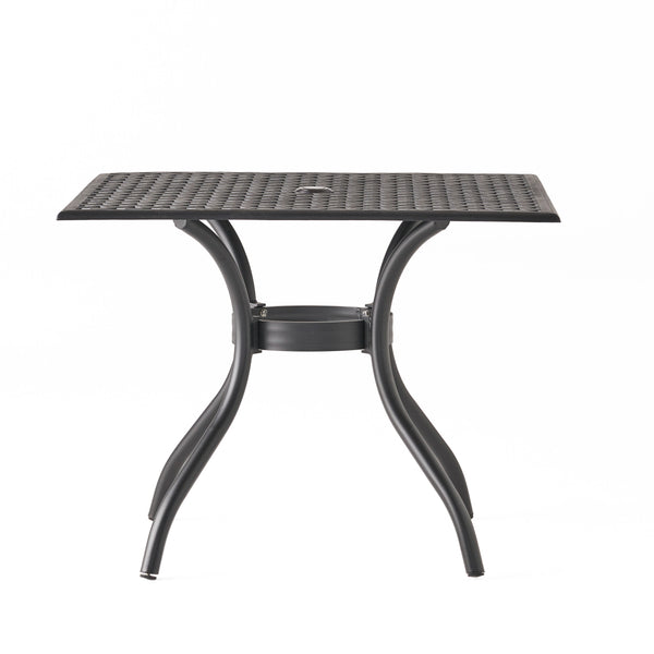 gdf studio Auberge Oudoor Patio Black Cast Aluminum Square Table
