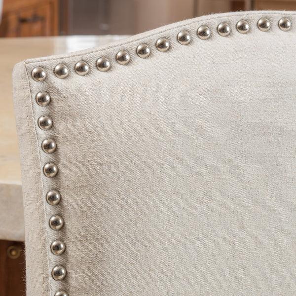 Gdf Studio Auburn 30-Inch Ivory Fabric Backed Barstool (Set Of 2)