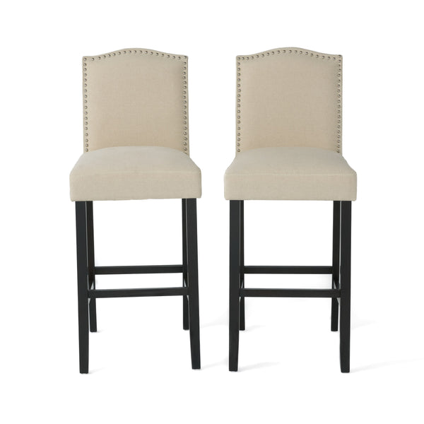 gdf studio Auburn 30-Inch Ivory Fabric Backed Barstool (Set of 2)