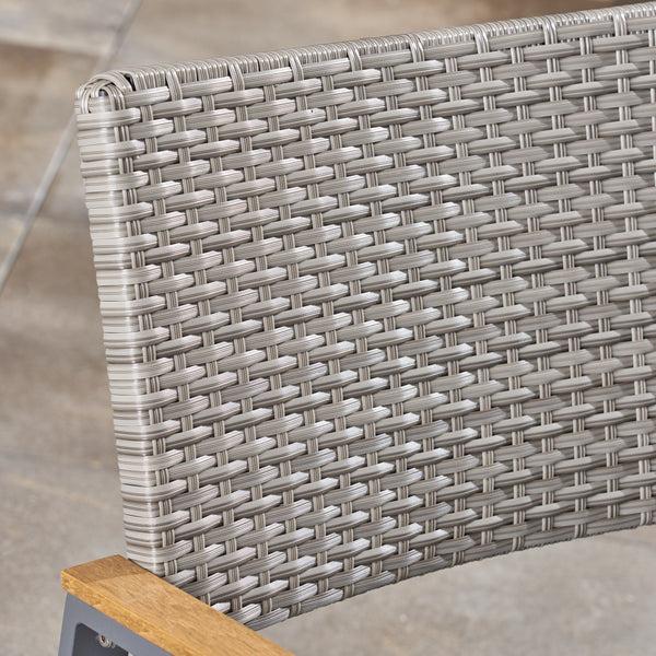 Gdf Studio Augusta Outdoor Aluminum Dining Chairs With Faux Wood Accents