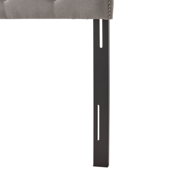 Gdf Studio Austell Light Grey Fabric Queen/Full Headboard