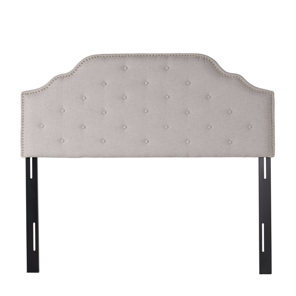 gdf studio Austell Light Grey Fabric Queen/Full Headboard