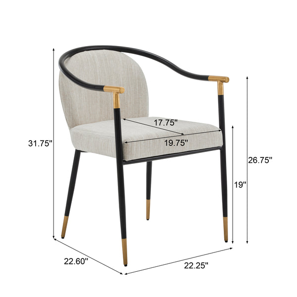 Gdf Studio Auvia Modern Upholstered Cushioned Dining Chair
