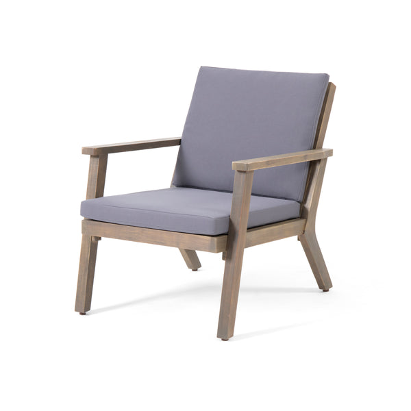 Gdf Studio Avacyn Outdoor Acacia Wood 4 Seater Chat Set With Cushions