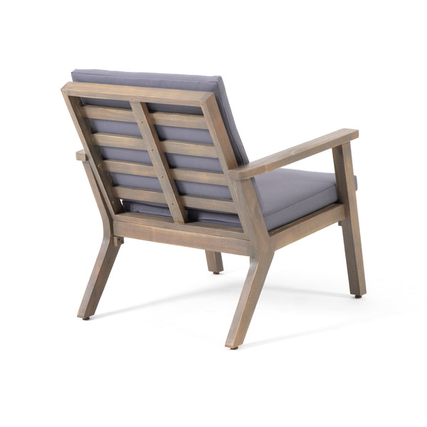 Gdf Studio Avacyn Outdoor Acacia Wood 4 Seater Chat Set With Cushions