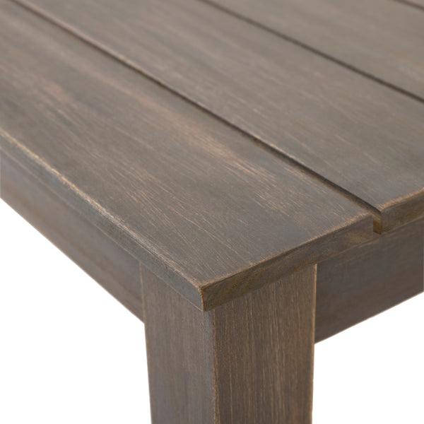 Gdf Studio Avacyn Outdoor Acacia Wood Loveseat And Coffee Table Set With Cushions Gray Dark Gray