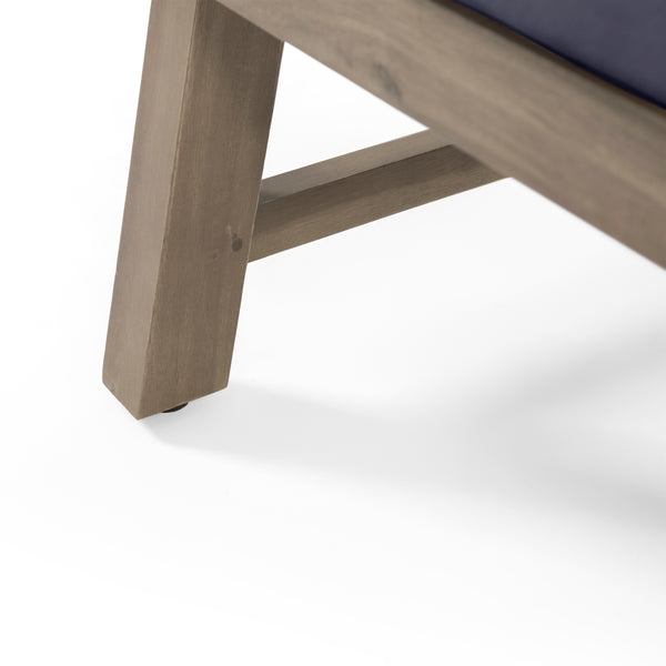 Gdf Studio Avacyn Outdoor Mid-Century Modern Acacia Wood 2 Seater Chat Set With Ottomans