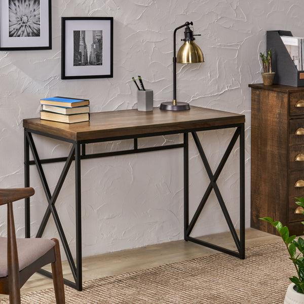 Gdf Studio Avera Modern Industrial Handcrafted Mango Wood Desk