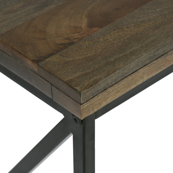 Gdf Studio Avera Modern Industrial Handcrafted Mango Wood Desk