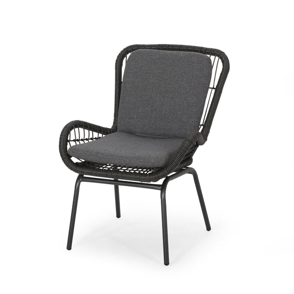 Gdf Studio Averyrose Outdoor Wicker Chat Set With Cushions