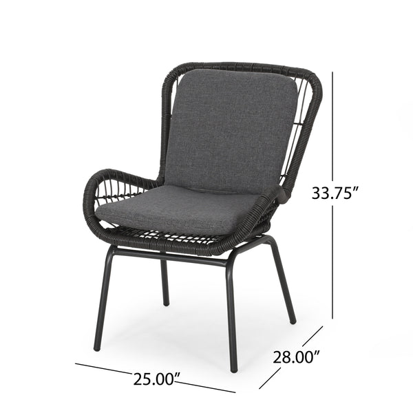 Gdf Studio Averyrose Outdoor Wicker Club Chair With Cushions (Set Of 2)