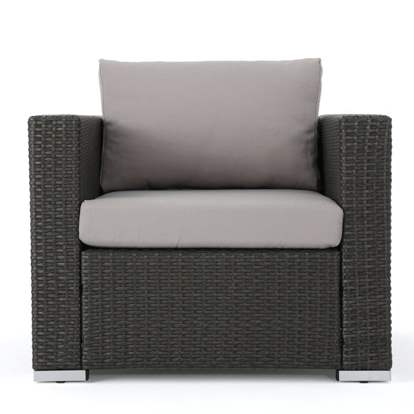 Gdf Studio Avianna Outdoor Wicker Club Chair With Cushions