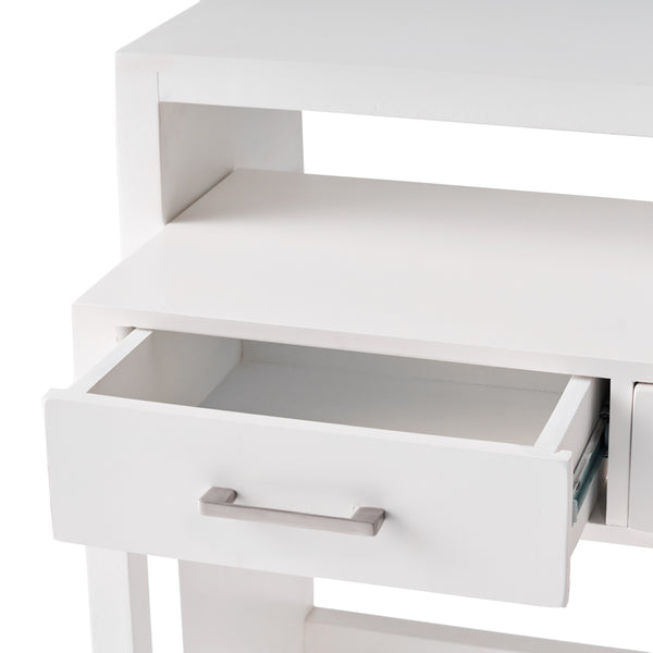 Gdf Studio Axelle Contemporary Mango Wood Secretary Desk With Storage White