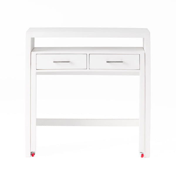 gdf studio Axelle Contemporary Mango Wood Secretary Desk with Storage White