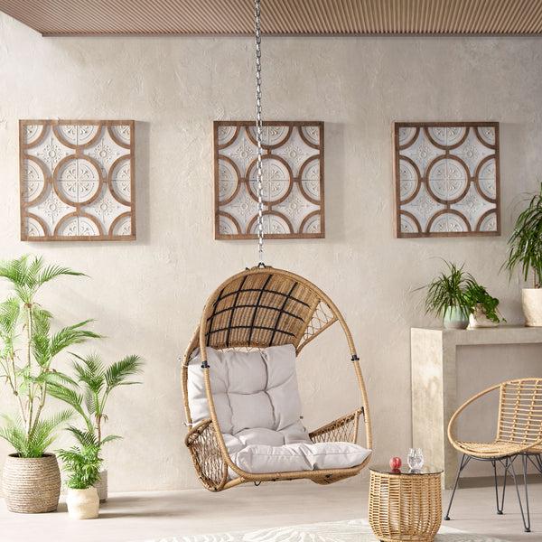 gdf studio Aydan Outdoor/Indoor Wicker Basket Hanging Chair (NO STAND)