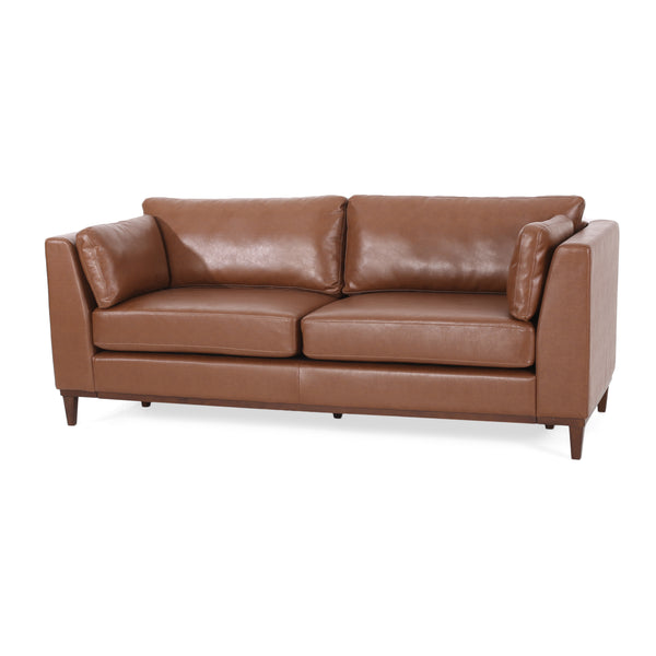 Gdf Studio Ayers Contemporary Faux Leather Upholstered 3 Seater Sofa
