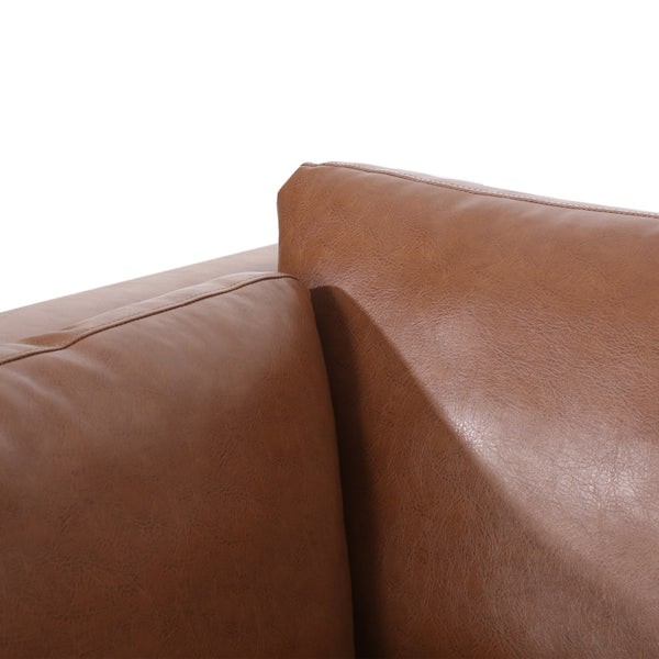 Gdf Studio Ayers Contemporary Faux Leather Upholstered 3 Seater Sofa