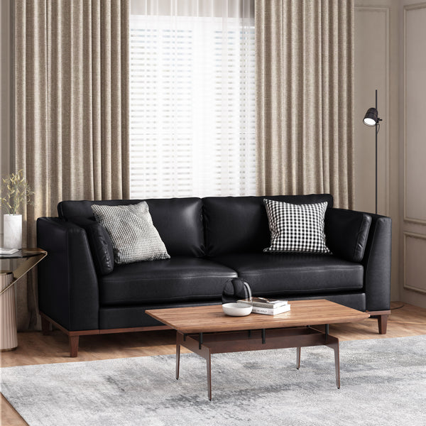 gdf studio Ayers Contemporary Faux Leather Upholstered 3 Seater Sofa