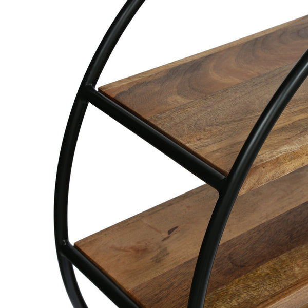 Gdf Studio Ayres Handcrafted Industrial Circular Mango Wood Shelf