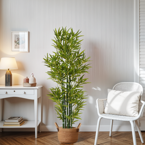 Gdf Studio Azalon 5' Artificial Bamboo With Pot Set Of 2