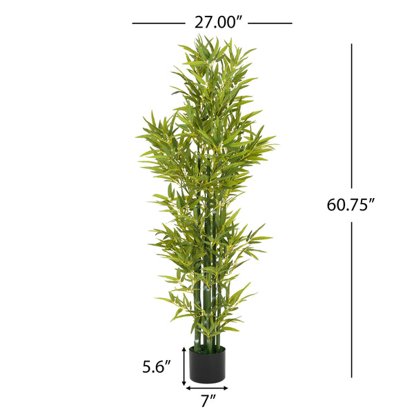 Gdf Studio Azalon 5' Artificial Bamboo With Pot Set Of 2