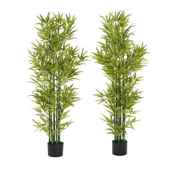 gdf studio Azalon 5' Artificial Bamboo with Pot Set of 2