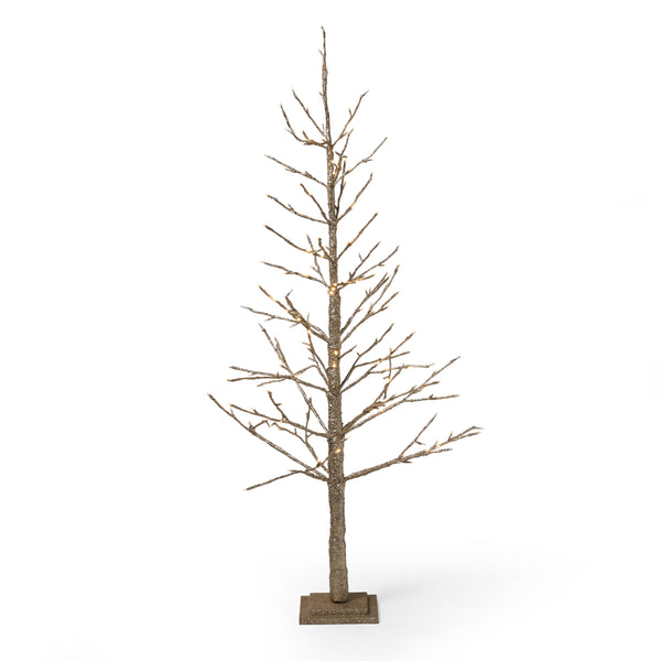 Gdf Studio Azelia 5-foot Pre-Lit 186 Warm White LED Artificial Christmas Twig Tree