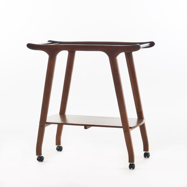 gdf studio Azule Outdoor Rich Mahogany Finished Acacia Wood Barcart